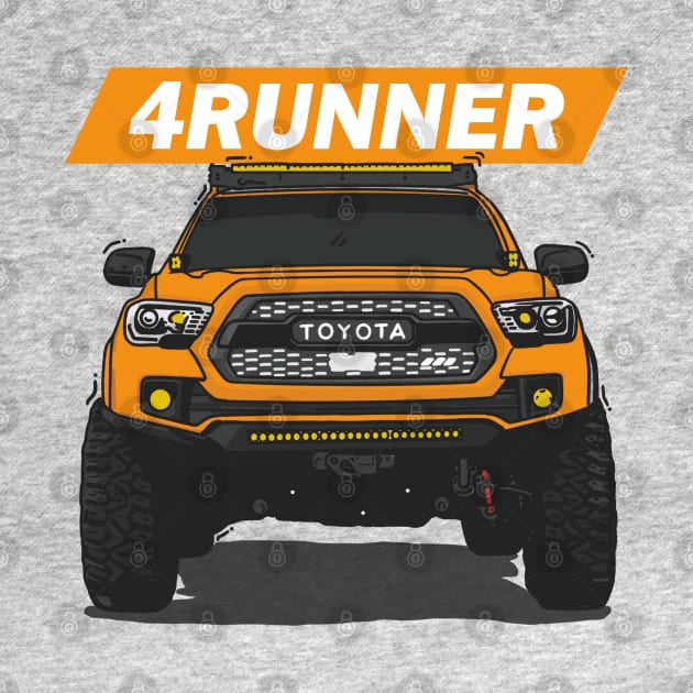 4Runner Toyota Front View - Orange by 4x4 Sketch